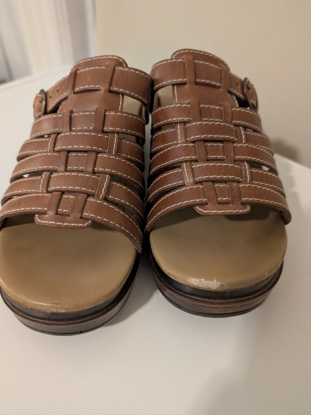 Brown Leather Dansko Clog Sandal Size 7.5 - Picture 3 of 4